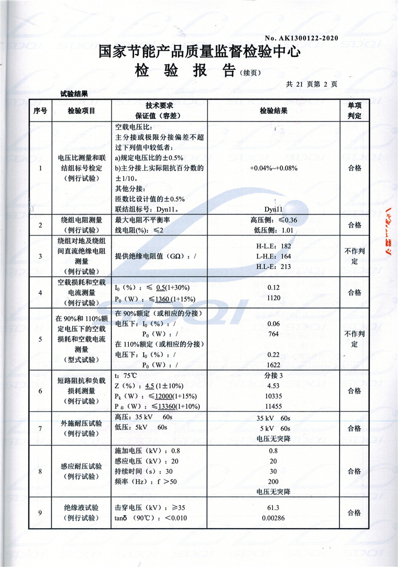 高低压试验报告-S11-1250上蔡上蔡上蔡油浸式变压器-2.jpg